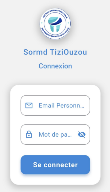 Interface d'authentification SORMD